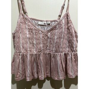 Spaghetti Strap Crop Top ~ Size Medium ~ Pink ~ Adjustable Straps